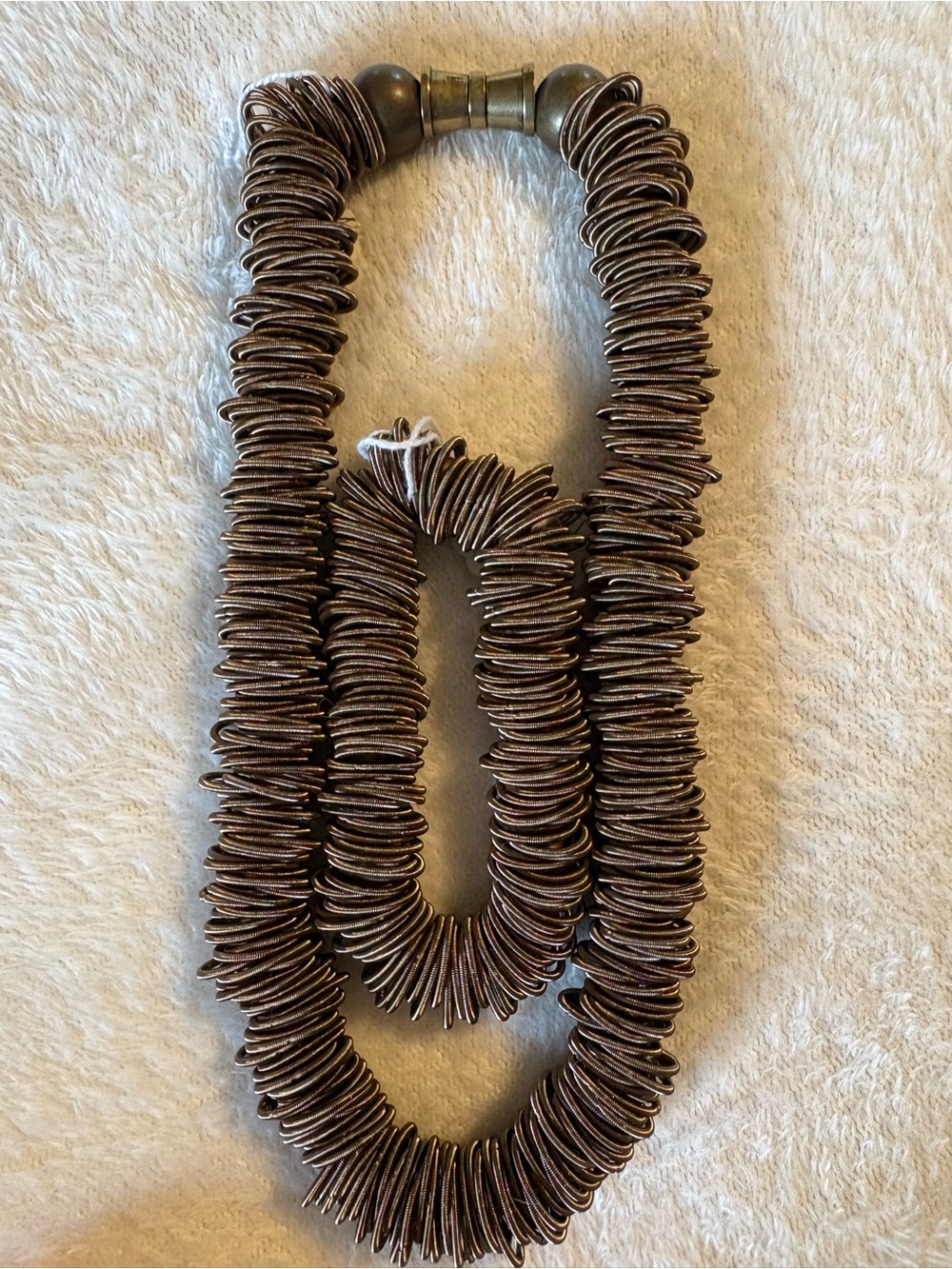 Chunky Bronz Shell Disk Necklace Set